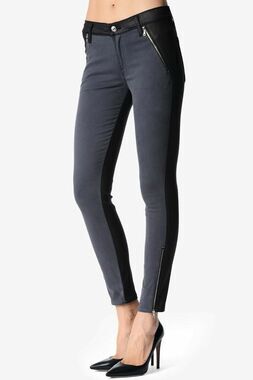 7 For All Mankind The Fashion ZIip Skinny Jeans,Grey Sateen/Jeather SIZE 31 O11